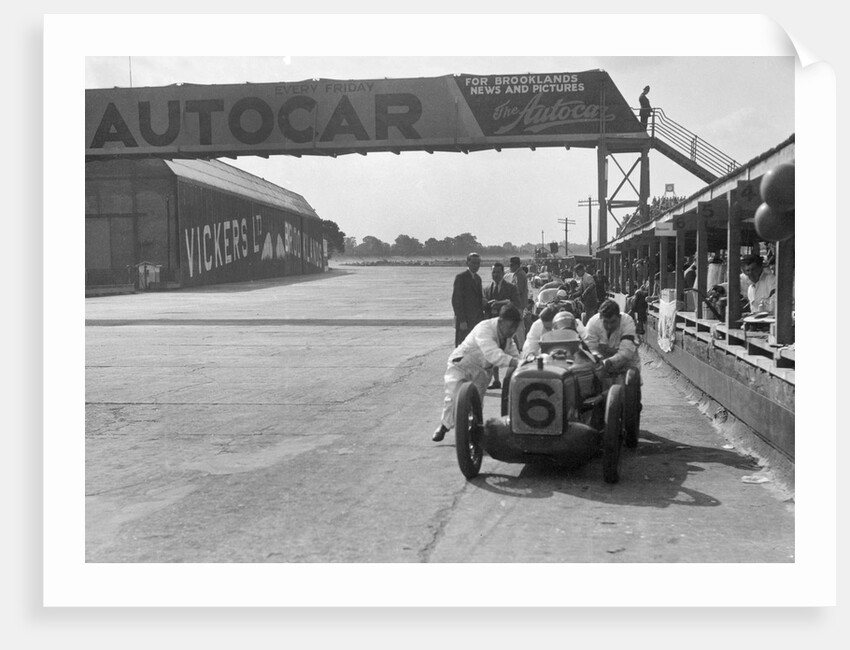 'Rubber Duck', works Austin 7 of Charles Goodacre in the pits, BRDC 500 Mile Race, Brooklands, 1931 by Bill Brunell
