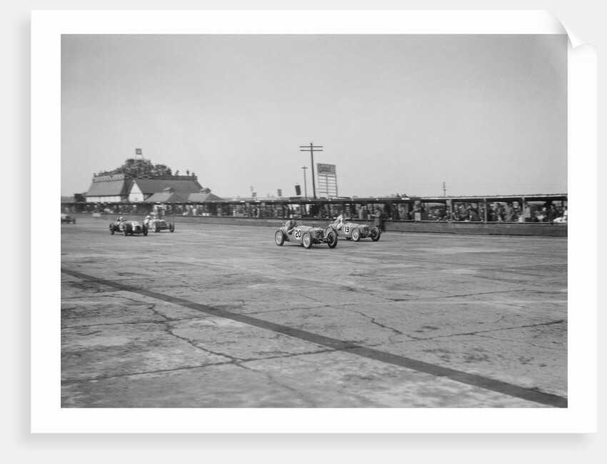 Rileys of Cyril Whitcroft and AG Miller competing in the BRDC 500 Mile Race, Brooklands, 1931 by Bill Brunell