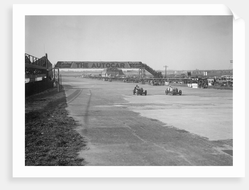 MG C types of the Earl of March and Harold Parker, BRDC 500 Mile Race, Brooklands, 1931 by Bill Brunell