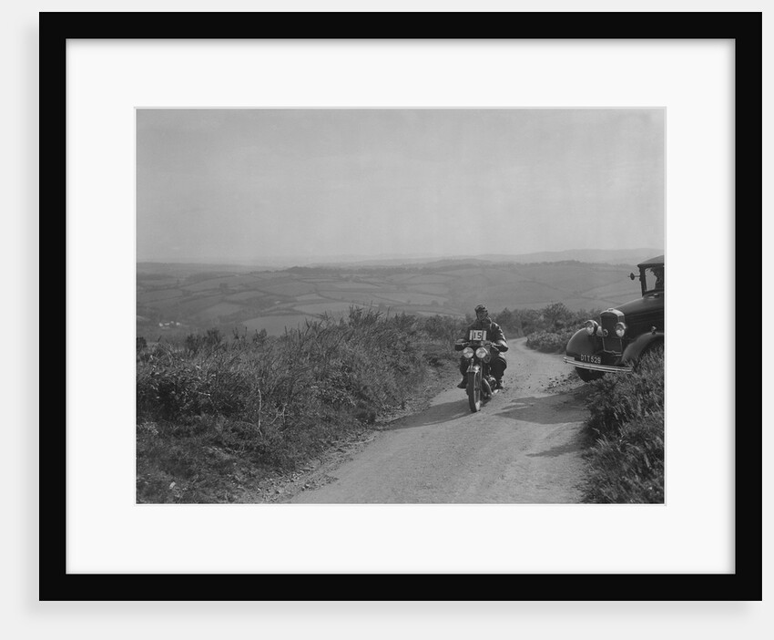 599 cc Panther motorcycle competing in the MCC Torquay Rally, 1938 by Bill Brunell