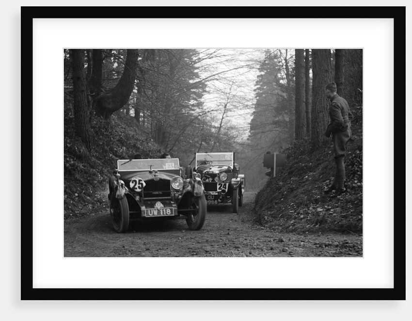 SD Marr's Tracta open sports and R Peaty's Singer open 4-seater at the JCC Half-Day Trial, 1930 by Bill Brunell