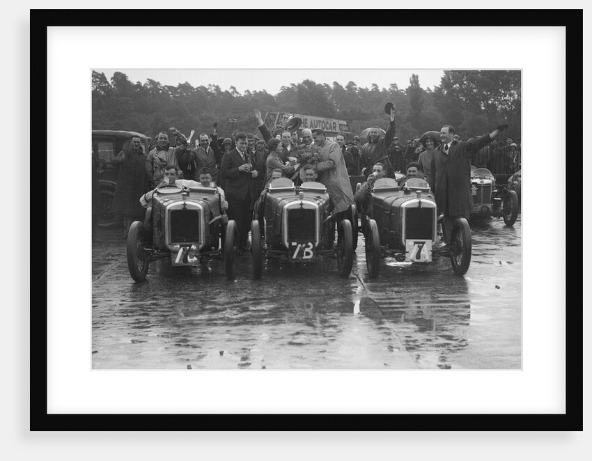 Three Austin 7 TT type Ulsters at the LCC Relay Grand Prix, Brooklands, 1931 by Bill Brunell