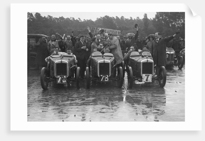 Three Austin 7 TT type Ulsters at the LCC Relay Grand Prix, Brooklands, 1931 by Bill Brunell
