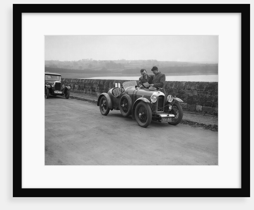 Amilcar and Riley 9 at the Ilkley & District Motor Club Trial, Fewston Reservoir, Yorkshire, 1930s by Bill Brunell