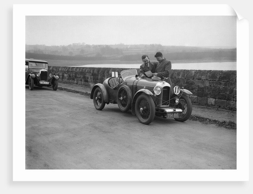 Amilcar and Riley 9 at the Ilkley & District Motor Club Trial, Fewston Reservoir, Yorkshire, 1930s by Bill Brunell