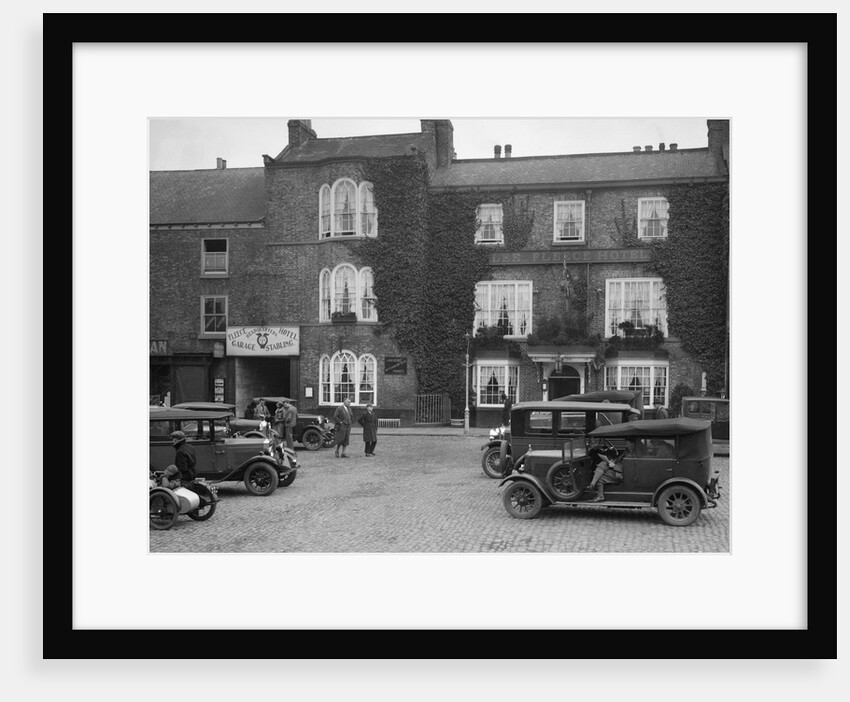 Cars parked outside the Fleece Hotel, Thirsk, Yorkshire, Ilkley & District Motor Club Trial, 1930s by Bill Brunell