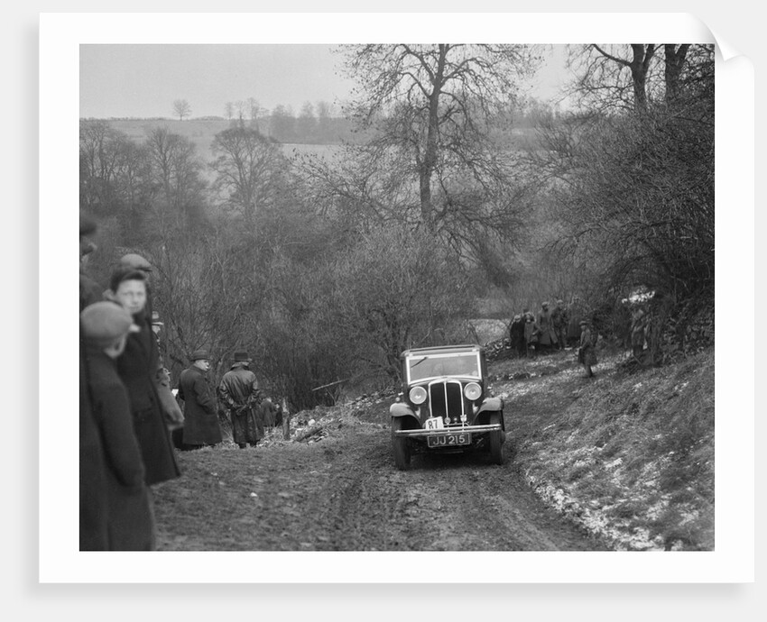 Standard Nine saloon of Mrs M Vaughan competing in the Sunbac Colmore Trial, Gloucestershire, 1933 by Bill Brunell