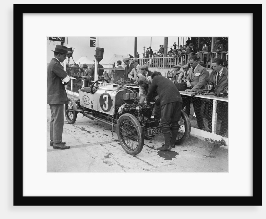 Changing a piston on Archie Frazer-Nash's GN at the JCC 200 Mile Race, Brooklands, Surrey, 1922 by Bill Brunell