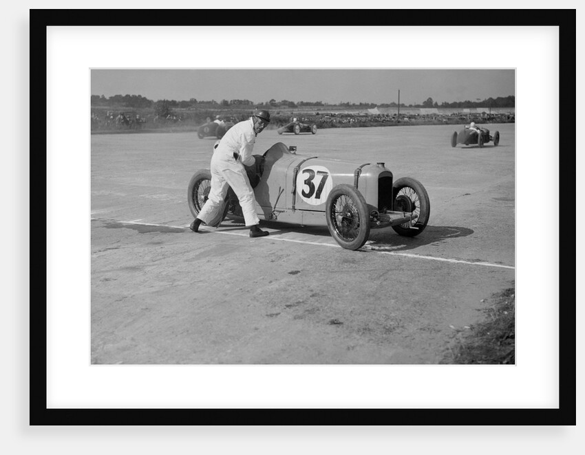 Charles Martin restarting his Amilcar after skidding, JCC 200 Mile Race, Brooklands, 1926 by Bill Brunell