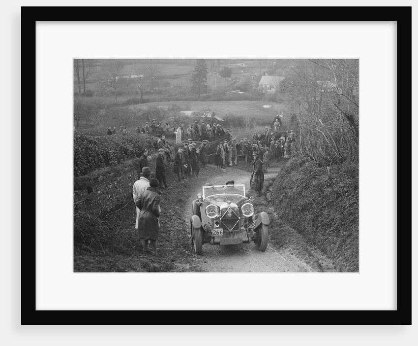 Lagonda of WM Couper performing a braking test, MCC Exeter Trial, Ibberton Hill, Dorset, 1930 by Bill Brunell