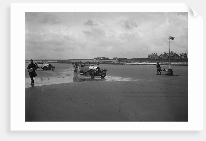 Bentley of ER Insole and Austin of RW Thomas competing in the Porthcawl Speed Trials, Wales, 1922 by Bill Brunell