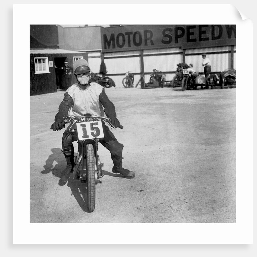 A rider at Lea Bridge speedway circuit, Leyton, London, 1928 by Bill Brunell