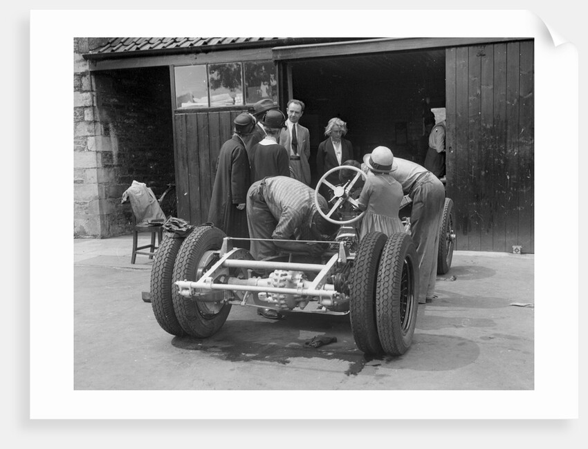 Working on Raymond Mays' Vauxhall-Villiers, c1930s by Bill Brunell