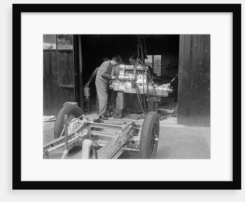 Working on the engine of Raymond Mays' Vauxhall-Villiers, c1930s by Bill Brunell