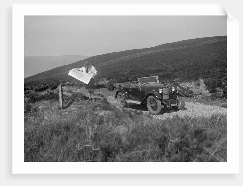 Kitty Brunell road testing a Riley 9 WD tourer, c1930 by Bill Brunell