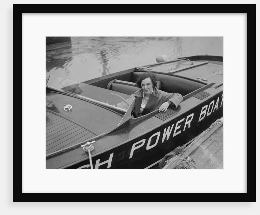 Kitty Brunell in a British Power Boat Company launch, Hythe, Hampshire, 1927 by Bill Brunell