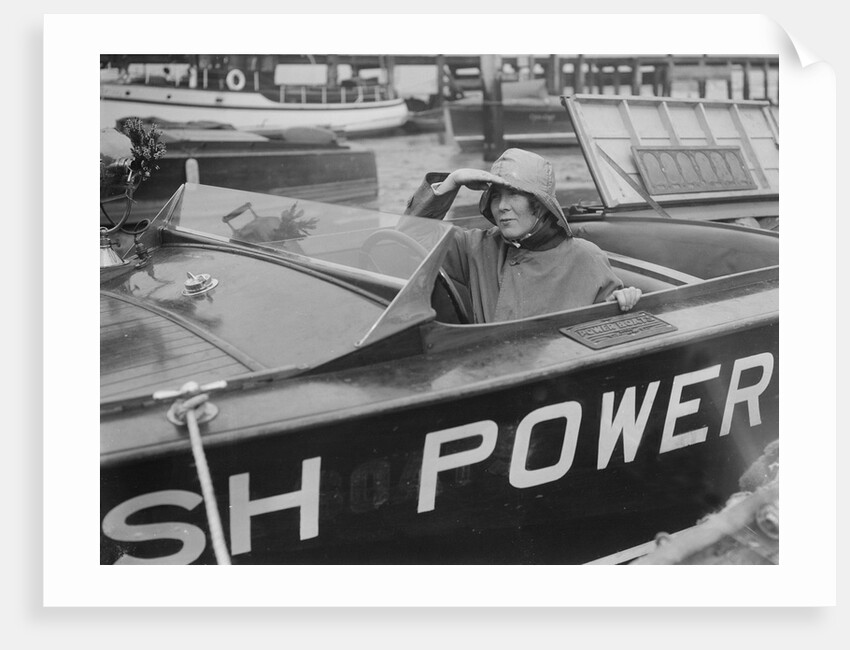 Kitty Brunell in a British Power Boat Company launch, Hythe, Hampshire, 1927 by Bill Brunell