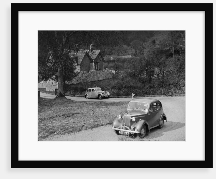 Vauxhall 10 of Miss IM Burton amd Rover of CG Dunham competing in the RAC Rally, 1939 by Bill Brunell