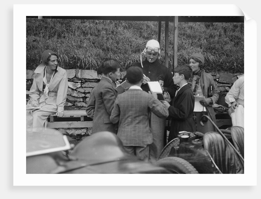 Goldie Gardner signing autographs at the Irish Grand Prix, Phoenix Park, Dublin, 1930 by Bill Brunell