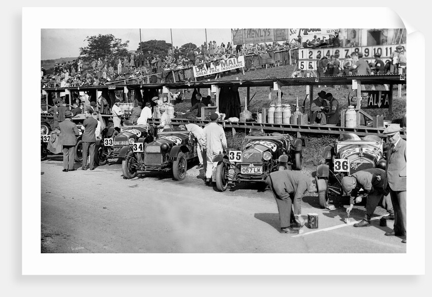 Alfa Romeos in the pits at the RAC TT Race, Ards Circuit, Belfast, 1929 by Bill Brunell