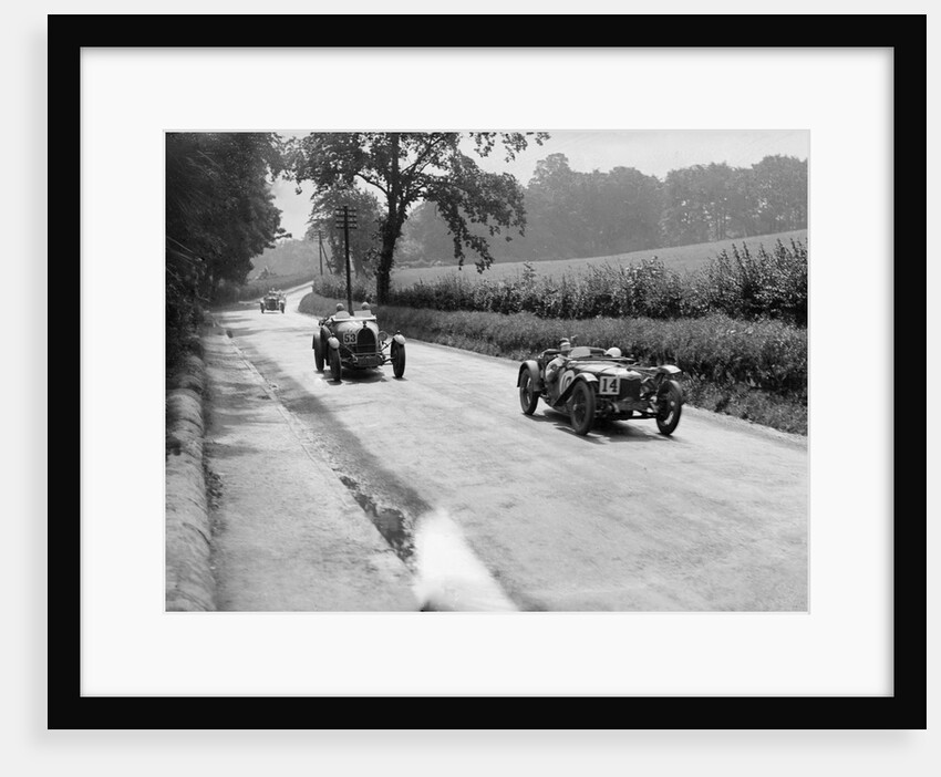 Riley 9 Brooklands of E Maclure and Bugatti Type 43 of JF Field, RAC TT, Ards Circuit, Belfast, 1929 by Bill Brunell