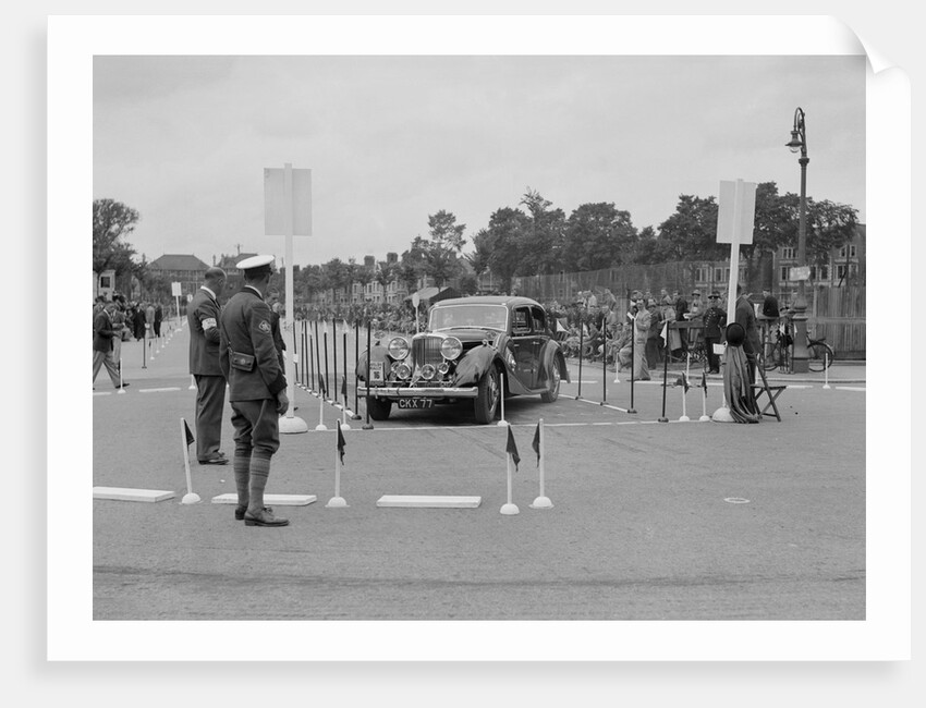 Jaguar SS saloon of DS Hand competing in the South Wales Auto Club Welsh Rally, 1937 by Bill Brunell