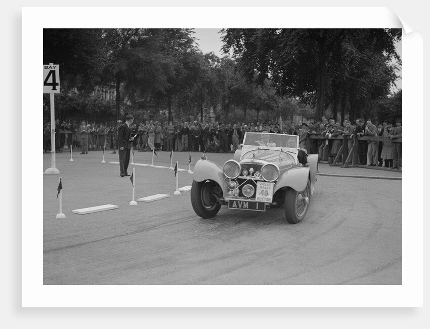 Jaguar SS 100 of Mrs V Hetherington competing in the South Wales Auto Club Welsh Rally, 1937 by Bill Brunell
