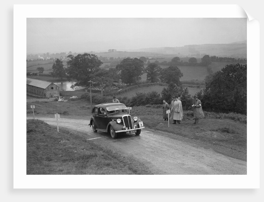 Standard 12 saloon of Miss I Webber competing in the South Wales Auto Club Welsh Rally, 1937 by Bill Brunell