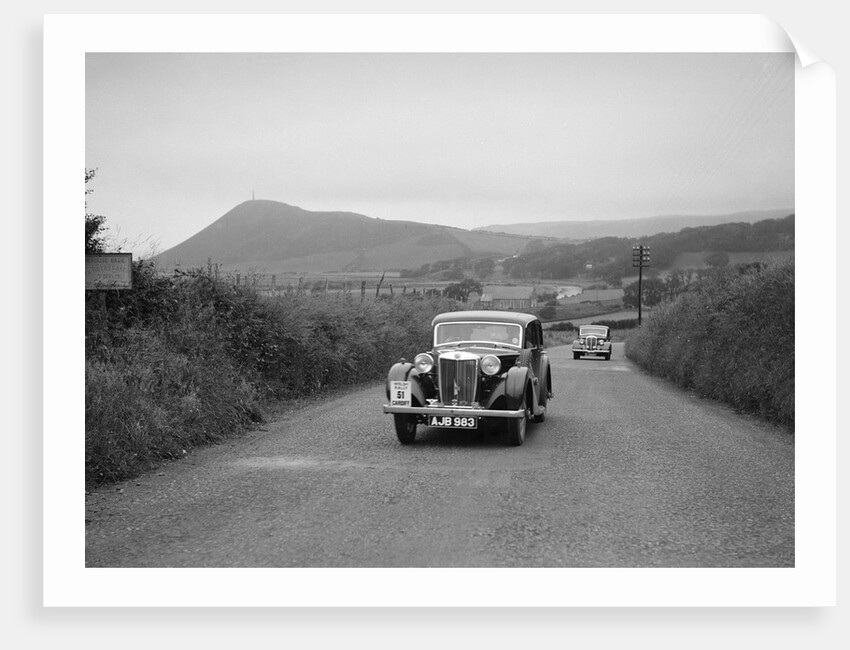 MG VA of RK Wellsteed ahead of a Wolseley saloon at the South Wales Auto Club Welsh Rally, 1937 by Bill Brunell