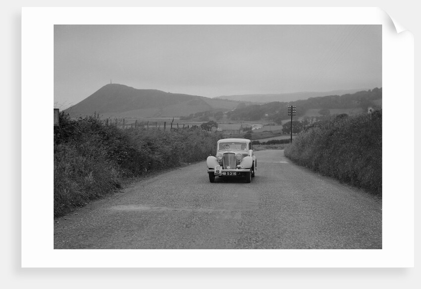 Jaguar SS saloon of N Howfield competing in the South Wales Auto Club Welsh Rally, 1937 by Bill Brunell