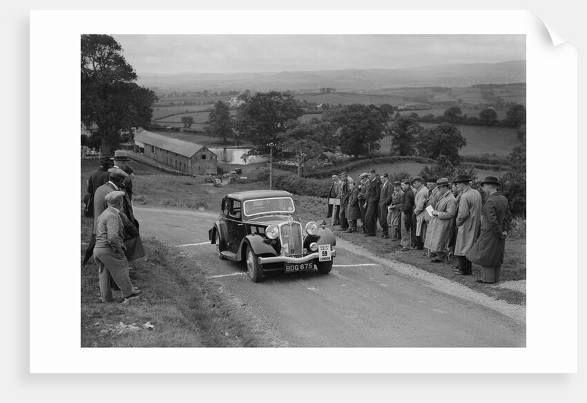 Triumph saloon of KN Smith competing in the South Wales Auto Club Welsh Rally, 1937 by Bill Brunell