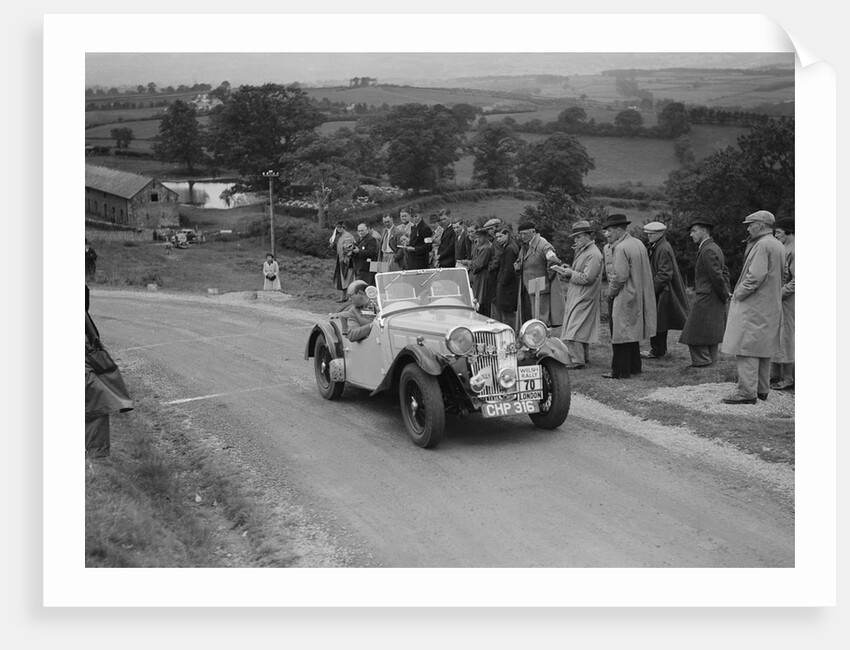 Singer B37 1.5 litre sports of DE Harris competing in the South Wales Auto Club Welsh Rally, 1937 by Bill Brunell