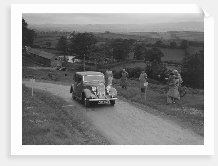 Austin 10 saloon of WS Sewell competing in the South Wales Auto Club Welsh Rally, 1937 by Bill Brunell
