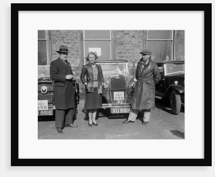 SA Crabtree and Kitty Brunell beside their Crossley cars at the RAC Rally, 1932 by Bill Brunell