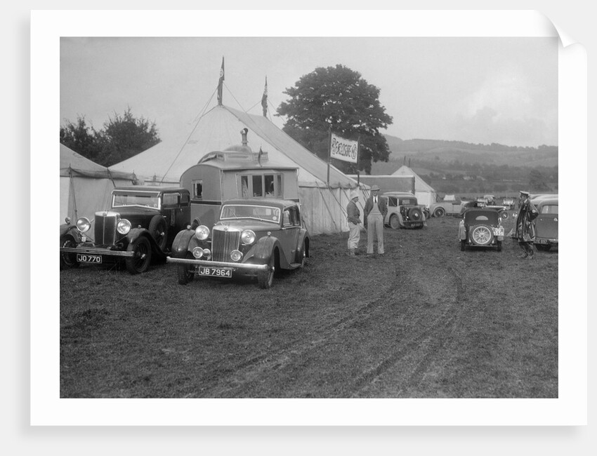 MG SA and MG 18/80 at Shelsley Walsh, Worcestershire, during the Blackpool Rally, 1937 by Bill Brunell