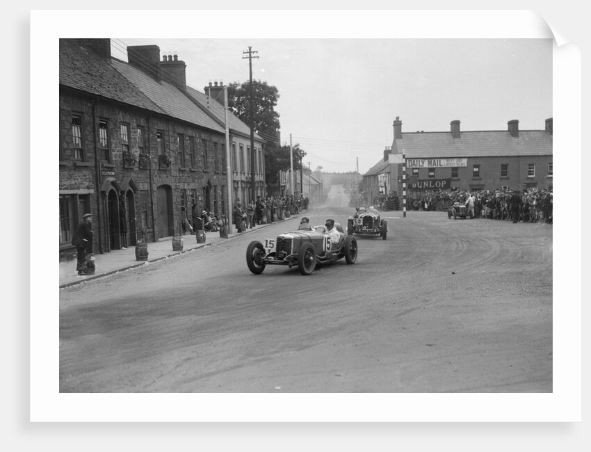 Edgar Maclure's Riley leading Tim Birkin's Alfa Romeo, RAC TT Race, Ards Circuit, Belfast, 1932 by Bill Brunell