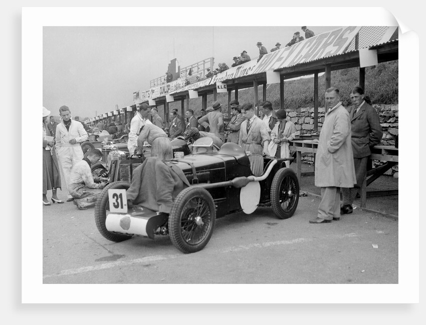 MG C type Midget of Cyril Paul in the pits at the RAC TT Race, Ards Circuit, Belfast, 1932 by Bill Brunell