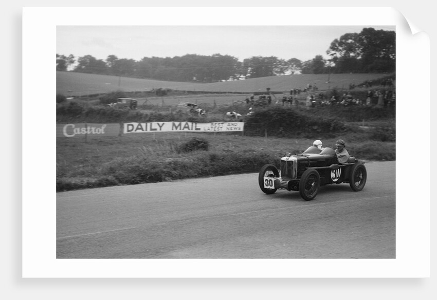MG C type Midget of Hugh Hamilton at practice for the RAC TT Race, Ards Circuit, Belfast, 1932 by Bill Brunell