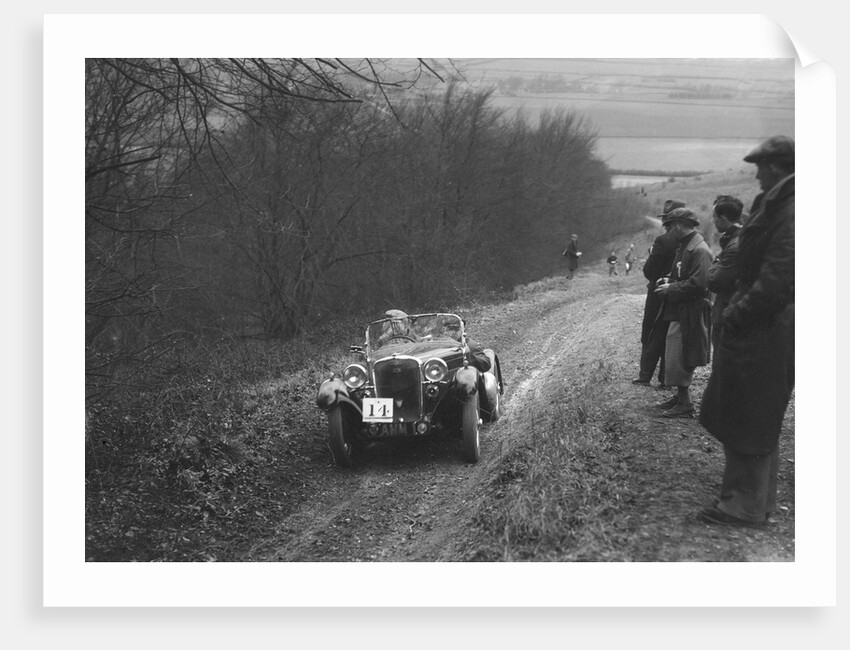Singer 2-seater sports competing in a trial, Crowell Hill, Chinnor, Oxfordshire, 1930s by Bill Brunell