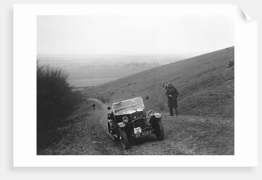 Morris Minor competing in a trial, Crowell Hill, Chinnor, Oxfordshire, 1930s by Bill Brunell