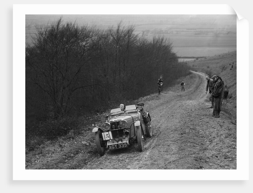 MG J2 competing in a trial, Crowell Hill, Chinnor, Oxfordshire, 1930s by Bill Brunell