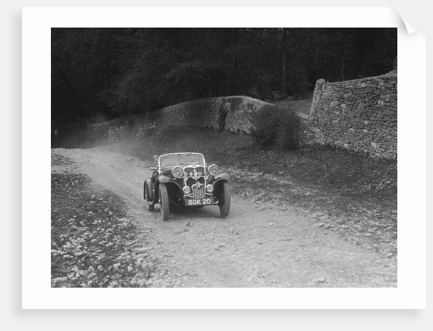 Singer 2-seater sports competing in a motoring trial, Nailsworth Ladder, Gloucestershire, 1930s. by Bill Brunell