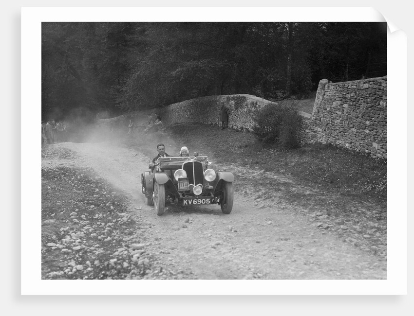 Triumph open tourer competing in a motoring trial, Nailsworth Ladder, Gloucestershire, 1930s. by Bill Brunell