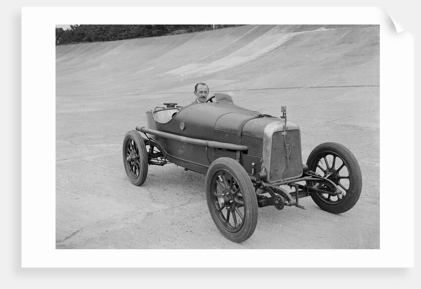 Aston Martin of GC Stead on the Members Banking at Brooklands, Surrey, c1920s by Bill Brunell