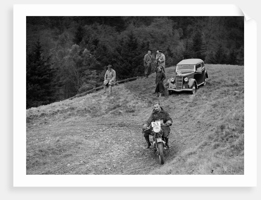 500 cc Ariel of GR Walling competing in the MCC Edinburgh Trial, Roxburghshire, Scotland, 1938 by Bill Brunell