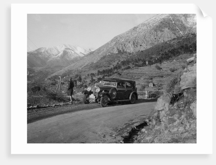 Talbot 14/45 4-door saloon of Kitty Brunell competing in the Monte Carlo Rally, Monaco, 1930 by Bill Brunell