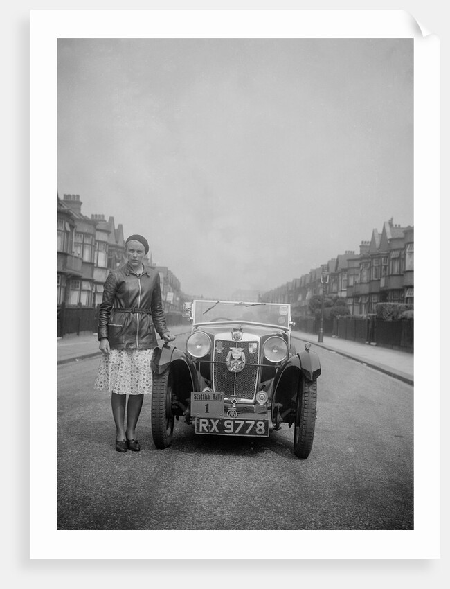 Kitty Brunell with her MG Magna at the RSAC Scottish Rally, 1932 by Bill Brunell