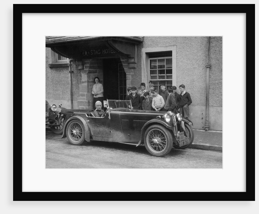 Kitty Brunell in her MG Magna outside the Stag Hotel, Edinburgh, RSAC Scottish Rally, 1932 by Bill Brunell