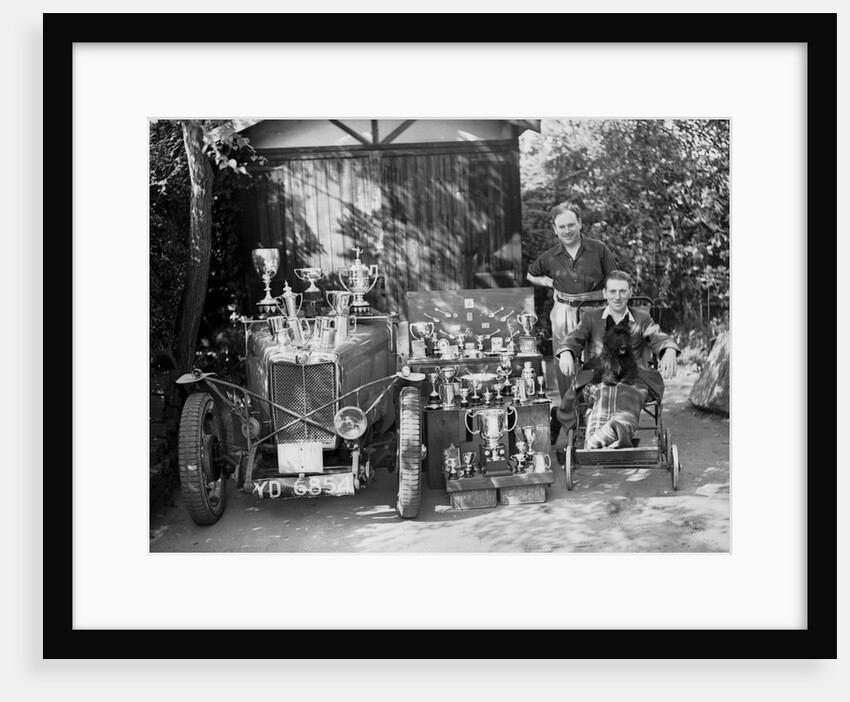 PS Flower with a MG J2 and motoring trophies, 1930s by Bill Brunell