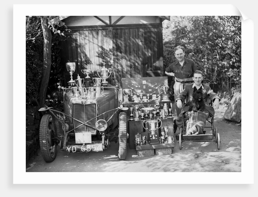 PS Flower with a MG J2 and motoring trophies, 1930s by Bill Brunell